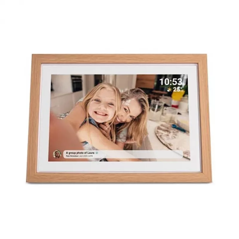 Digitaler Bilderrahmen Denver PFF-1040LW 10,1 Zoll Touchscreen Wi-Fi Holzoptik