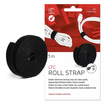Label-the-cable LTC ROLL STRAP - Klettverschlussstreifen - Schwarz