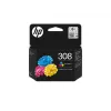 HP 308 Original-Tintenpatrone, 3-Farben, Standardausbeute, Cyan, Magenta, Gelb, Farbstofftinte, 1 Stück, 120 Seiten, Kombipack