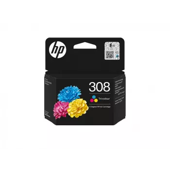 HP 308 Original-Tintenpatrone, 3-Farben, Standardausbeute, Cyan, Magenta, Gelb, Farbstofftinte, 1 Stück, 120 Seiten, Kombipack