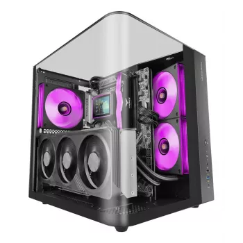 PC Midi Tower Gehäuse TACENS Mars Gaming MC-INFINIOLITE, Schwarz, Temperglas, unterstützt ATX/Micro-ATX/Mini-ITX, 120 mm Lüfter