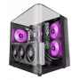 PC Midi Tower Gehäuse TACENS Mars Gaming MC-INFINIOLITE, Schwarz, Temperglas, unterstützt ATX/Micro-ATX/Mini-ITX, 120 mm Lüfter