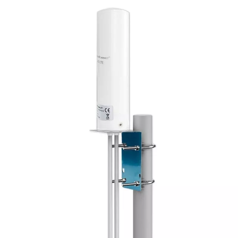 Outdoor omnidirectional 4G LTE antenna QOLTEC 57044, 5 dBi, 600–2700 MHz, 50 W, 50 Ω, weißes Kupfergehäuse