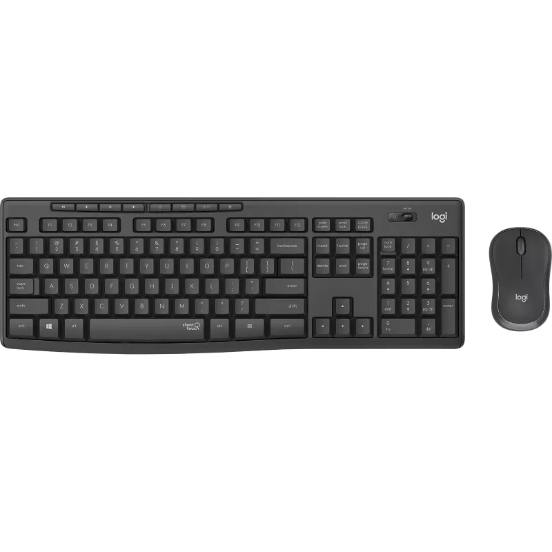 Logitech MK295 Silent – Tastatur-Maus-Set – Kabellos – 2,4 GHz – Graphite – Ungarisches Layout