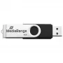 MEDIARANGE MR931-2 - 16 GB - USB Typ-A / Micro-USB - 2.0 - 15 MB/s - Drehring - Silber - Schwarz