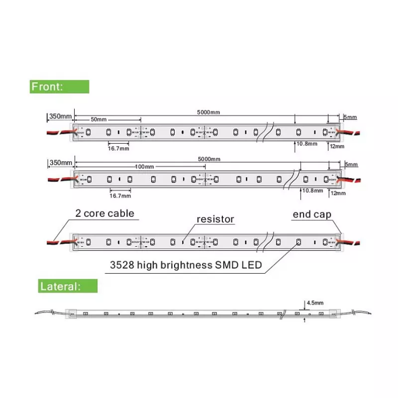 Synergy 21 LED Flex Strip 3528 - 60 KW DC12V 24W IP65