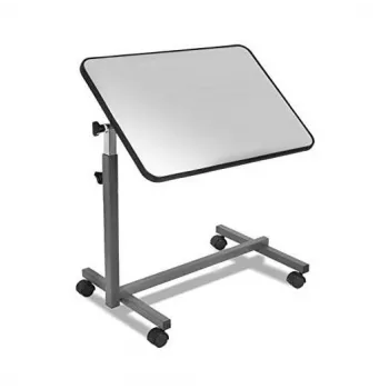 Nachttisch HERDEGEN EASY Modell 421000 – kompakter Beistelltisch, höhenverstellbar 70–105 cm, Tischplatte 600×400 mm, neigbar 0–90°, 4 feststellbare Rollen, maximale Belastbarkeit 10 kg