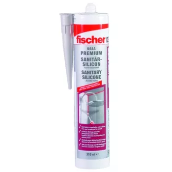 Dichtstoff FISCHER Silicone Sanitärsilicon Premium DSSA 053102 310 ml — wasserfest, schimmelresistent