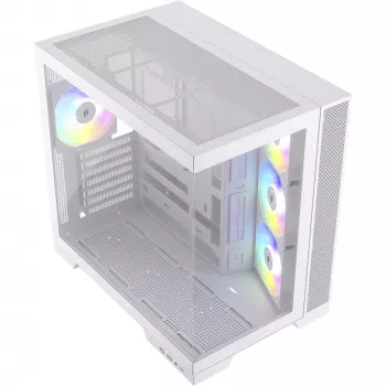 PC-Gehäuse Silentware View A-RGB White VIEWWHITE — Mid-Tower mit A-RGB-Beleuchtung, weiße Ausführung