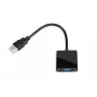 Videokabel-Adapter IBOX HDMI Typ A Stecker auf VGA D-Sub Buchse, 1080p, schwarz, 105×25×20 mm
