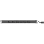 Froehlich & Walter 19-Zoll-Steckdosenleiste 6x IEC19-Buchse im Aluminiumgehäuse 1HE, 3x 1,5 mm² Kabel 2,5 m, RAL 9005 Schwarz (808904)