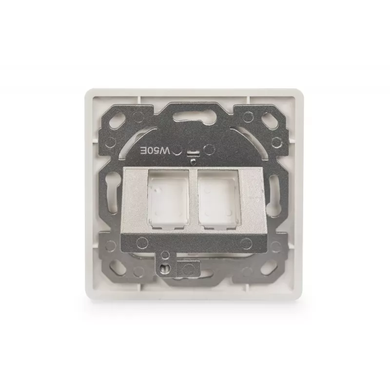 Digitus | Wandplatte für Keystone-Module, deutscher Typ, Mittelplatte 50x50 mm, Rahmen 80x80 mm | DN-93801-1