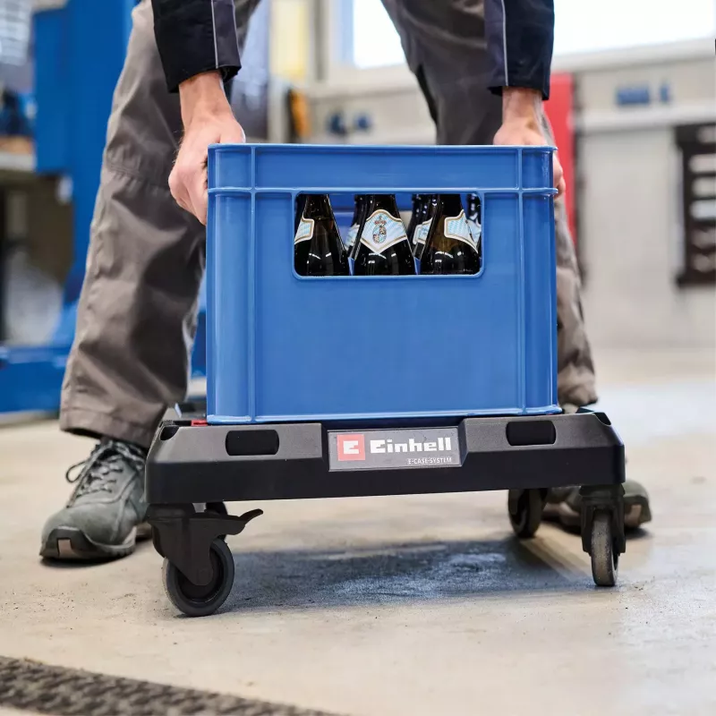 Rollplattform für Systemkoffer EINHELL E-Case, schwarz, Tragfähigkeit bis 120 kg