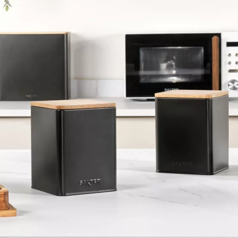 Dosen-Set Salter BW12898EU7, 3-teilig, schwarz, luftdichte Aufbewahrungsbehälter für die Küche