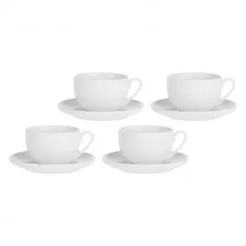 LA PORCELLANA BIANCA CORTE Set mit 4 Tassen und Untertassen 450 ml