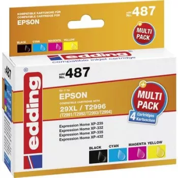 edding Druckerpatrone EDD-487 schwarz, Cyan, Magenta, gelb kompatibel mit EPSON 29XL / T2996XL,