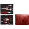 Zwilling Classic Edelstahl Maniküreset – Lederetui, 10-teilig - Rot