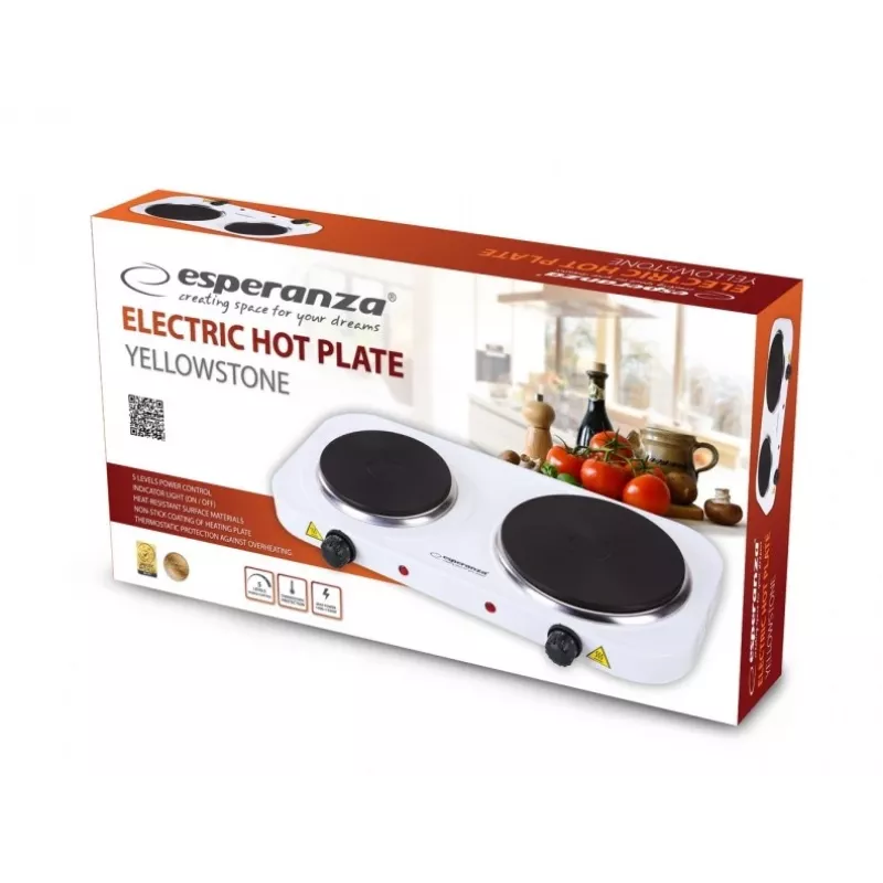 Esperanza EKH014W Elektroherd 2 Kochzonen Weiß