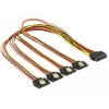 SATA-Kabel DeLOCK 60158 0,5m SATA 15-Pin 4 x SATA 15-Pin Mehrfarbig