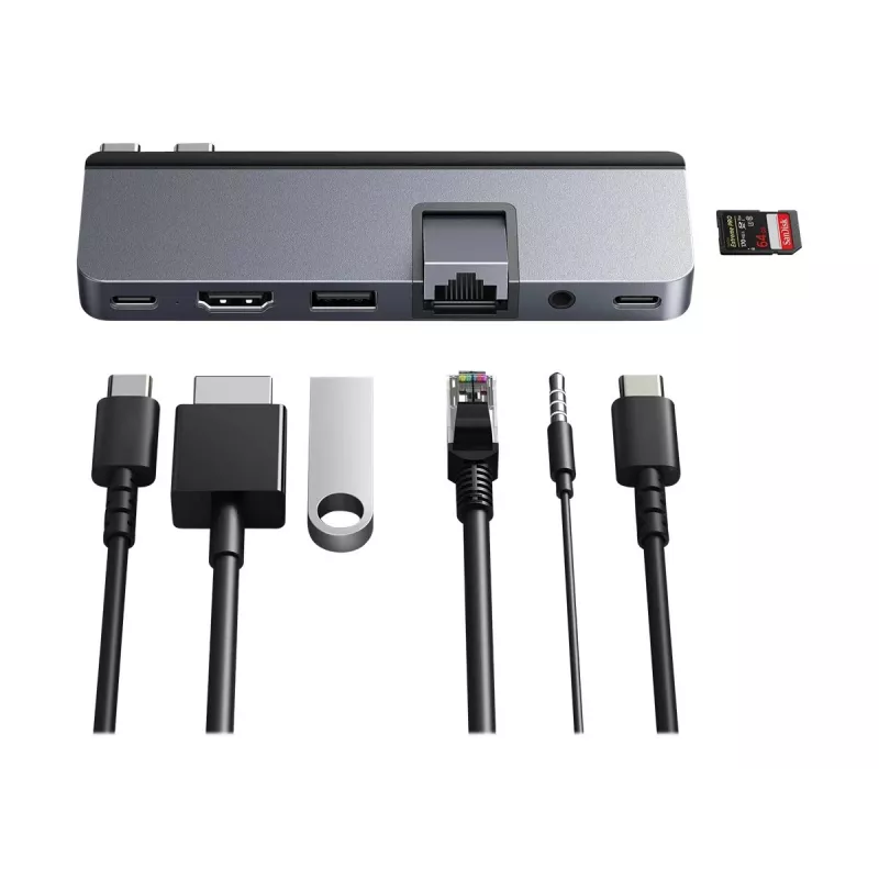 Hyper | HyperDrive DUO PRO 7-in-2 USB-C Hub für MacBook Air/Pro 2016-2020 | Ethernet LAN (RJ-45) Anschlüsse 1 | HDMI-Anschlüsse Anzahl 1