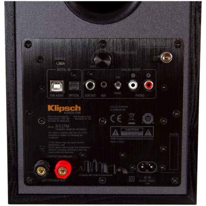 Aktiv-Regallautsprecher KLIPSCH R-51PM — Kabelgebunden & Kabellos, 120 W, Schwarz/Kupfer
