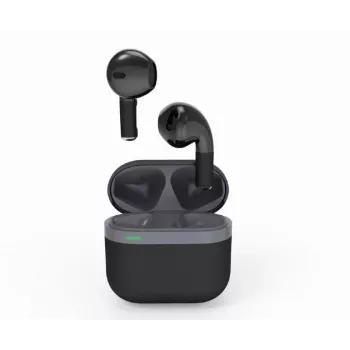 Bluetooth-Headset GEMBIRD TWS-02-BK, In-Ear TWS, Schwarz/Grau, bis zu 5 Std. Wiedergabe, eingebautes Mikrofon, Ladecase