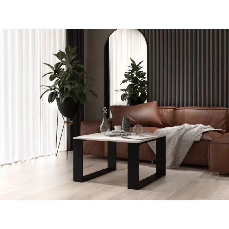 MODERN MINI table 67x67x40 cm Weiß/Schwarz