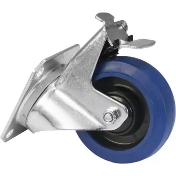 Transportrolle Roadinger RD-100B 100 mm blau mit Bremse