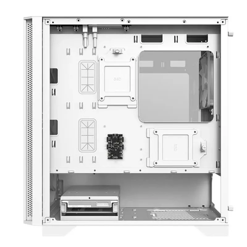Montech AIR 100 ARGB MICRO-ATX-Tower mit vier vorinstallierten ARGB-Lüftern, ultra-minimalistischem Design, feinem Mesh-Frontpanel, hohem Luftstrom, einzigartiger Seite