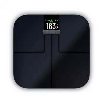 Elektronische Personenwaage GARMIN Index S2 — schwarz, max. 181,4 kg, Wi‑Fi/Bluetooth, Körperzusammensetzung
