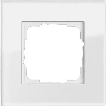 Glas-Abdeckplatte GIRA Esprit Glas Weiß, schraubenlos, 95×95×9,85 mm