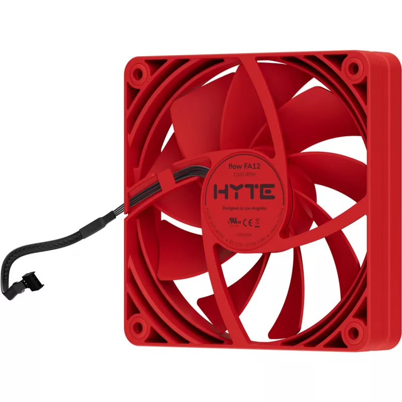 Computer-Kühllüfter HYTE FA12-RR-4 120 mm, 1500 U/min, 72 m³/h, 1,6 mmH2O, Fluiddynamisches Lager, rot, 4er-Pack