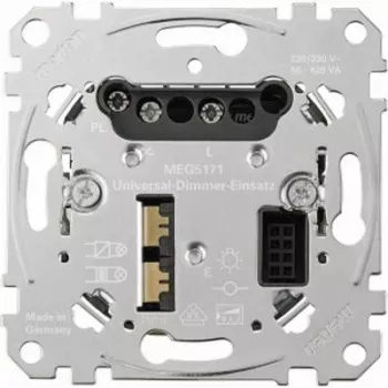Dimmer eingebaut Merten MEG5171-0000, metallic, 220–230 V AC, 50–60 Hz, ohmsche Last bis 420 W