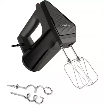 Handmixer KRUPS GN6028 — 600 W, schwarz, elektrischer Handmixer mit mehreren Geschwindigkeitsstufen