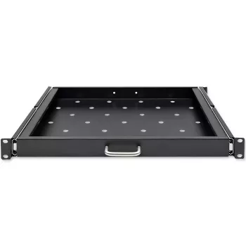Qoltec 54509 Schiebeboden aus Stahl für Rack, 600x600, Schwarz