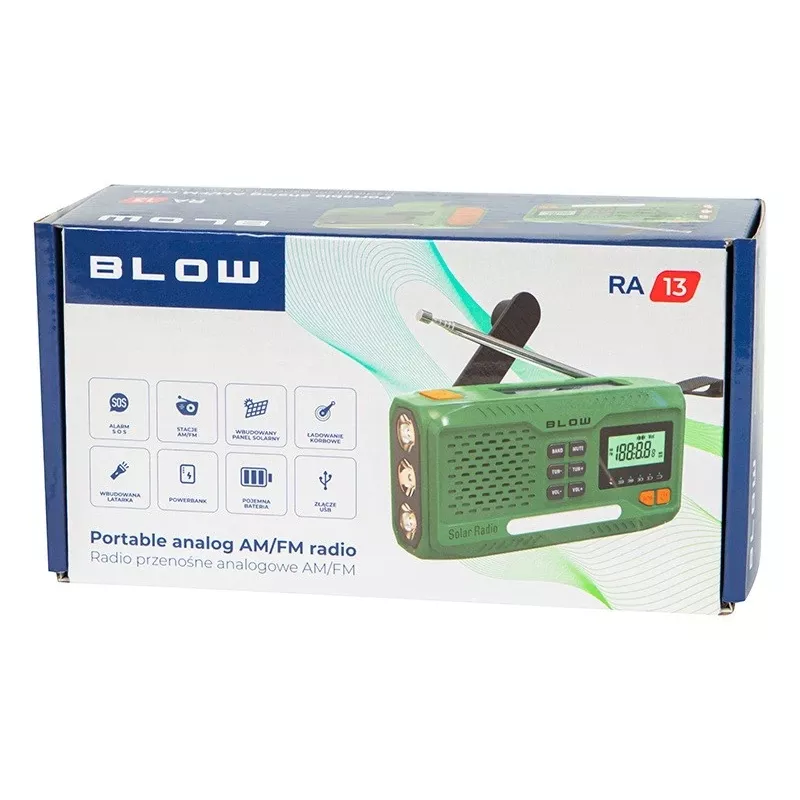Tragbares AM/FM-Solarradio BLOW RA13 77-551# – leicht, batteriefreies Solarladen