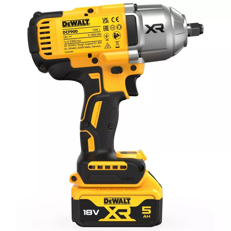Schlagschrauber DeWALT DCF900P2T-QW 1/2 Zoll bürstenlos 18 V, 1898 N·m, 5 Ah Akku, 2 Akkus, Ladegerät, Koffer