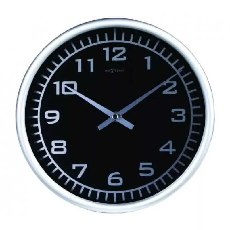 NeXtime Uhr 2953 Blacky, Ø 25 cm, Wand, Schwarz