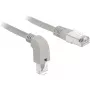 DeLOCK - Patchkabel - RJ-45 (M) nach unten abgewinkelt auf RJ-45 (M) - 50cm - S/FTP - CAT 6a - geschirmt, halogenfrei - Grau (85873)