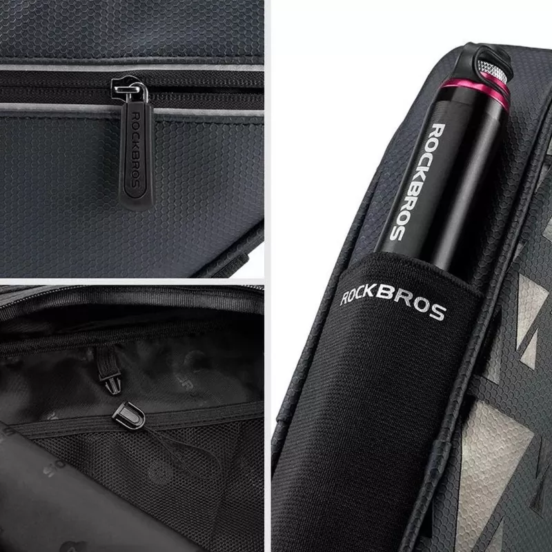 Rockbros B39-2 wasserdichte Fahrradrahmentasche, schwarz