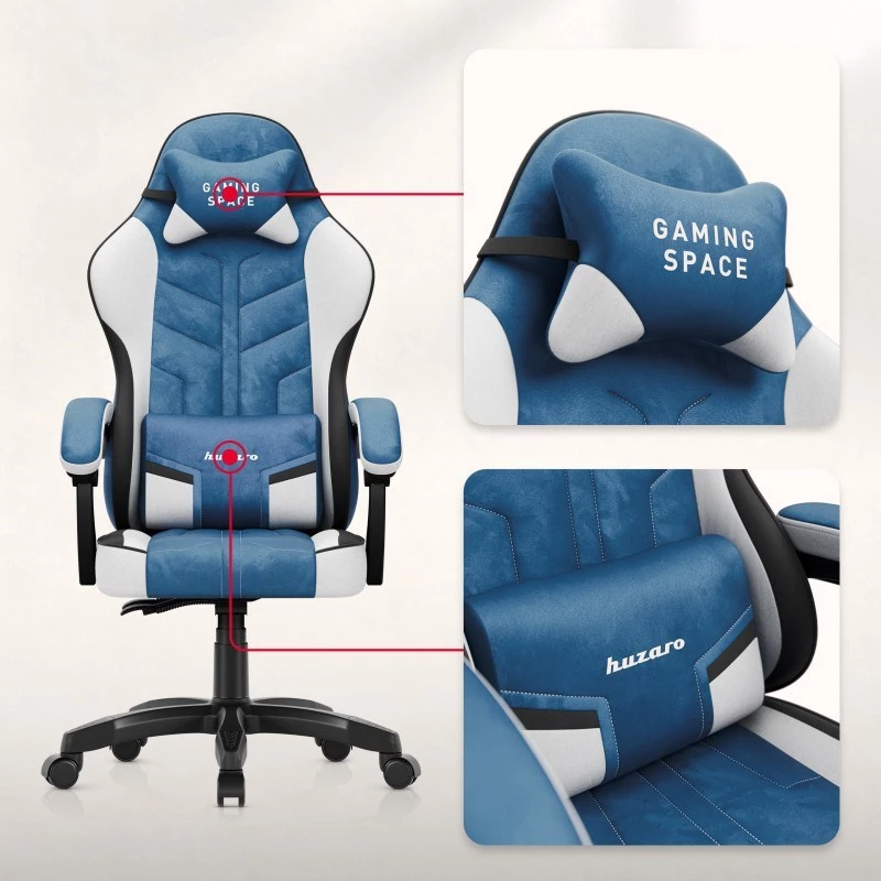 Huzaro Force 2.7 Schwarz Carbon Gaming-Stuhl Blau