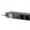 Stromverteilungseinheit LANBERG PDU-PRO-07F-0200-BK — 1U-Rack-PDU, 7 Typ-F-Steckdosen, 16 A, 2 m Kabel, schwarz
