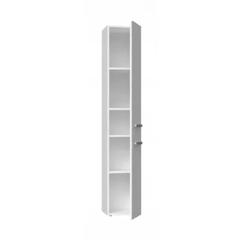 Badezimmer-Aufbewahrungsschrank top e shop NEL II BIEL POŁ — freistehend, 5 Regalböden, 310×300×1740 mm, weiß