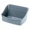 Offene Eck-Katzentoilette FERPLAST Kaninchentoilette Kunststoff grau 370×270×185 mm für Kaninchen