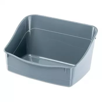 Offene Eck-Katzentoilette FERPLAST Kaninchentoilette Kunststoff grau 370×270×185 mm für Kaninchen
