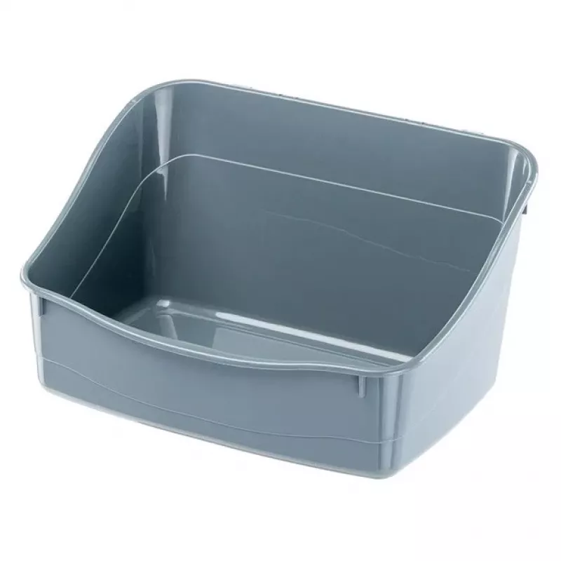 Offene Eck-Katzentoilette FERPLAST Kaninchentoilette Kunststoff grau 370×270×185 mm für Kaninchen