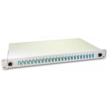 Lightwin LWL-Spleißbox, 48 Fasern, 24x DLC Multimode, 50/125µm OM3 Pigtail Spleißboxen (SPBOX 48G50 OM3 DLC)