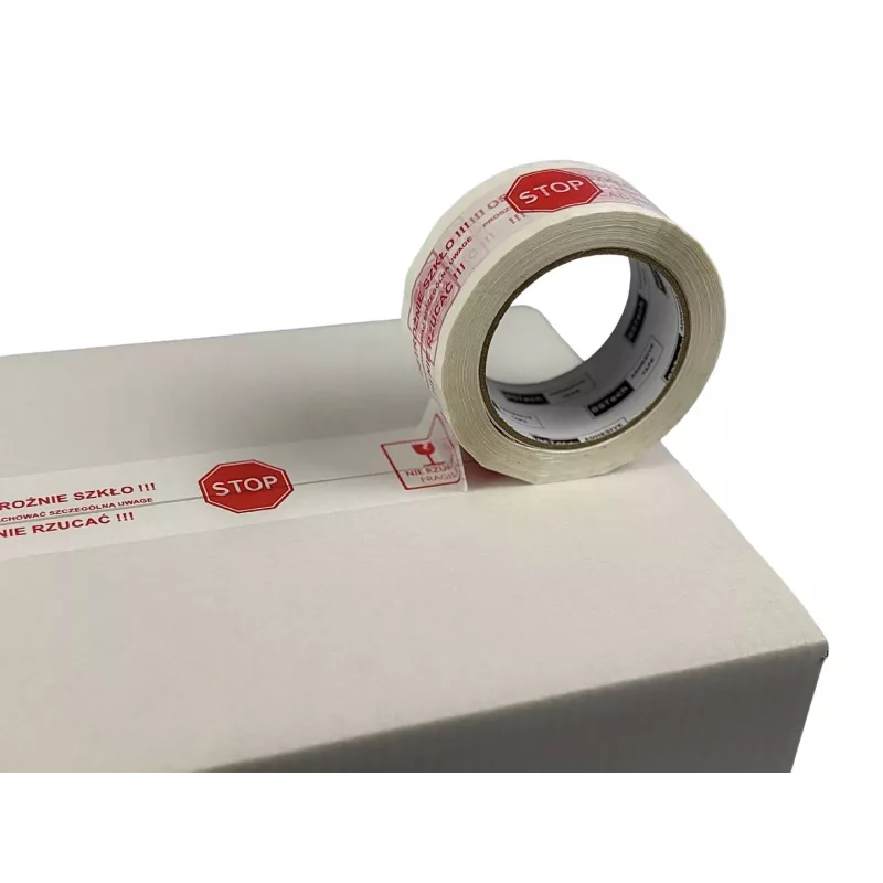 BSTech Klebeband mit Aufdruck 48x100m Vorsicht Glas 6 Stück