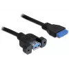 USB 3.0 F/F-Kabel DeLOCK 83118 0,5m Schwarz