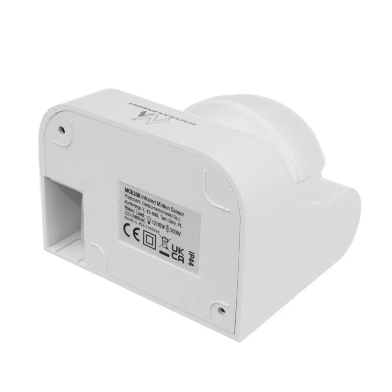 Bewegungsmelder MACLEAN MCE358 W — Präsenz-PIR-Sensor, weiß